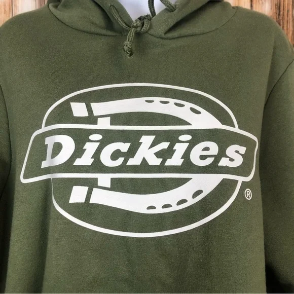 Dickies Green Long Sleeve Hooded Crop Pullover - Picture 3 of 8